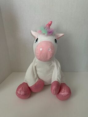 Unicorn Plush Sparkly Pink Glittery High Fluffy Fleece Walmart YOUR ZONE 16 Inch